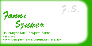 fanni szuper business card